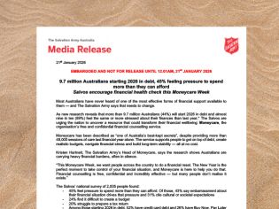 Media Release: Salvos Moneycare 2026